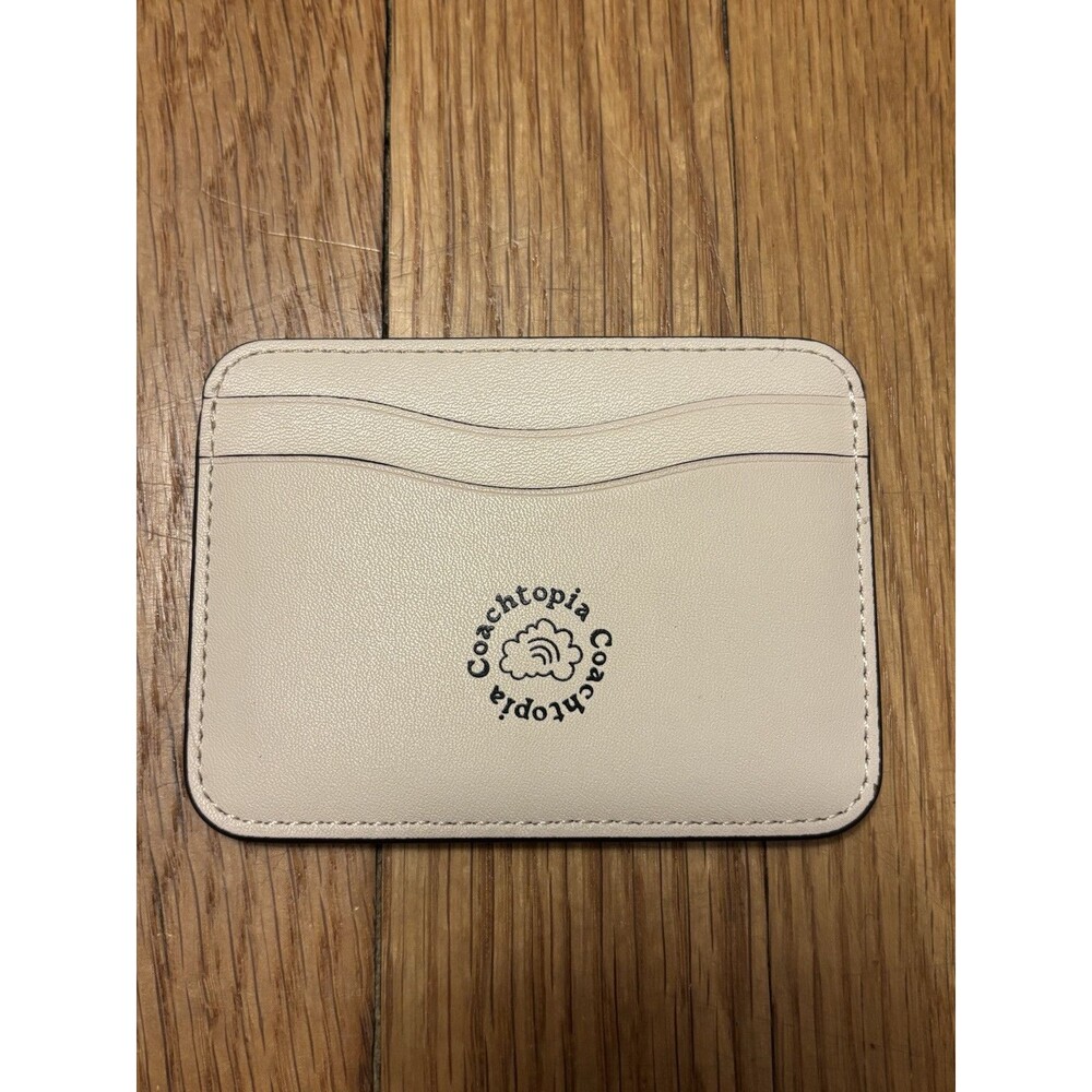 Coach Black Cherry Ergo bag coachtopia leather Card Holder Purse White CL754 - Picture 3 of 14